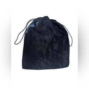 Yves Saint Laurent YSL Logo Silky black drawstring bag